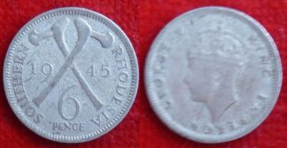 Southern Rhodesia sixpence 1945