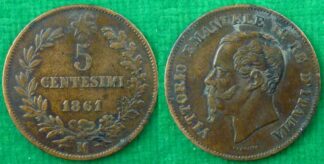 Italy 5 centesimo 1861