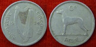 Ireland sixpence 1934