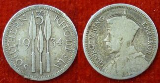 Southern Rhodesia threepence 1934