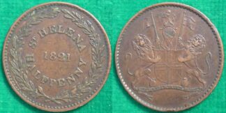 St Helena halfpenny 1821