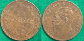 Italy 10 centesimi 1867