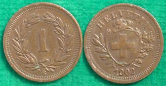 Switzerland 1 rappen 1902