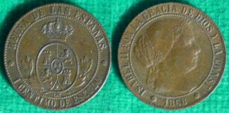 Spain centimo 1868
