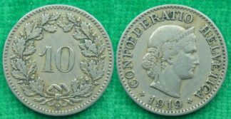 Switzerland 10 rappen 1919