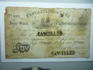 Newcastle upon Tyne five pound note 1840