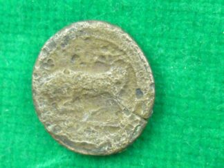 Greece Bruttium bronze head of godess with stag on reverse