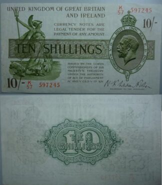 Bank Note George V 10 shillings 6/11/1922 EF