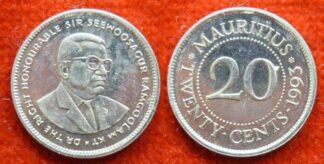 Mauritius 20 cents 1993