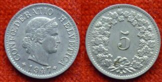 Switzerland 5 rappen 1947