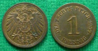 Germany 1 pfennig 1907 mint