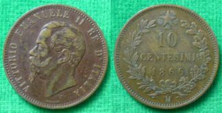 Italy 10 centesimi 1866