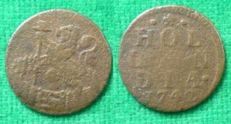 Netherlands copper duit 1742