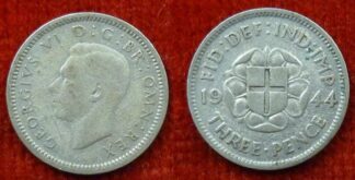 George VI silver threepence 1944