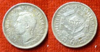 South Africa sixpence 1943