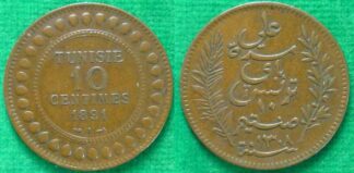 Tunisia 10 centimes 1891
