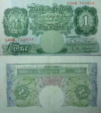 O'Brien 1 pound 1955 green U55K 759834