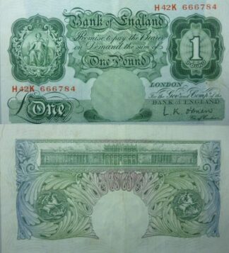 O'Brien 1 pound 1955 green U42K 666784