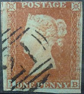 Victoria SG008 1d  brown 1841 Corners IB  SG8 imperf