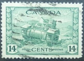 Canada SG385 14 cents green 1942