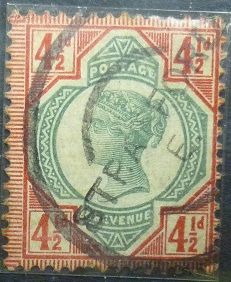Victoria SG206 4½d green and red 1897