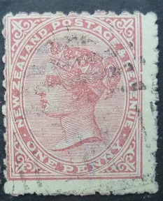 New Zealand SG214 1d red 1882