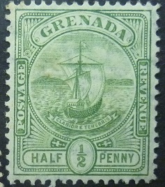 Grenada SG077 ½ d green 1906