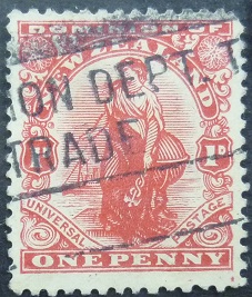 New Zealand SG450 1d red 1909