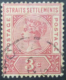 Straites Settlements SG096 3 cents red 1892