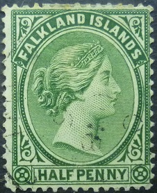 Falkland Islands SG008 ½d green 1878