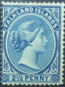 Falkland Islands SG024 2½d blue 1878