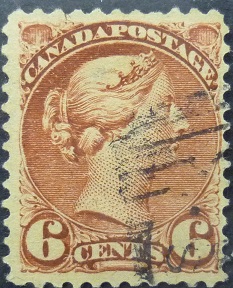 Canada SG088 6 cents brown 1870