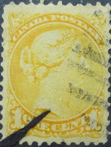 Canada SG080 1 cent yellow 1870