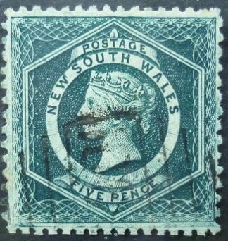 New South Wales SG243 5d green 1860