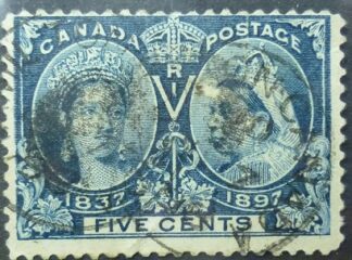 Canada SG128 5 cents blue 1897