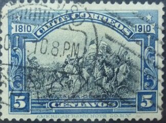 Chile SG122 5 centavos blue 1910