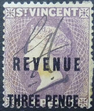 St Vincent SG063b 3d on 6d violet 1881