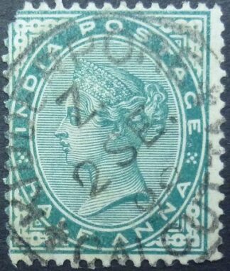 India SG084 ½ anna blue-green 1882