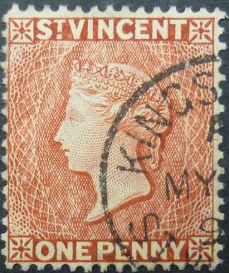 St Vincent SG048b 1d red 1861