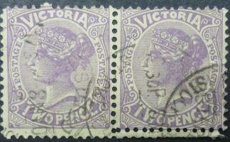 Victoria SG223e 2d mauve 1880 PAIR