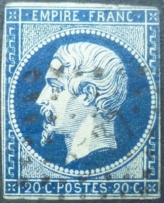 France SG059 20 cents blue 1853