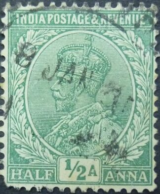 India SG155 ½ anna green 1911