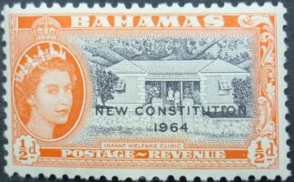 Bahamas SG228 ½d black and vermillion 1964