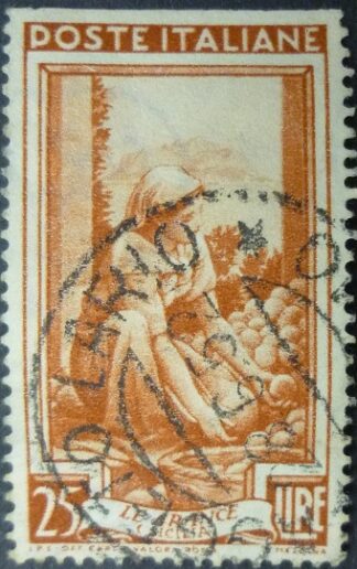 Italy SG769 25 lira orange 1950