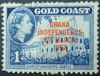 Gold Coast SG171 1d blue1957 INDEPENDENCE