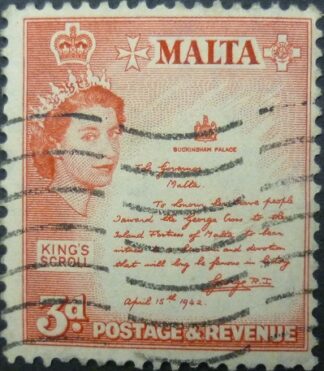 Malta SG272 3d red 1956