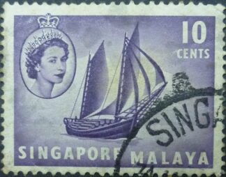 Singapore Malaya SG044 10 cents lilac 1955