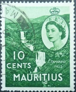 Mauritius SG297 10 cents green 1953