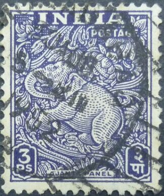 India SG309 3 pies violet 1949
