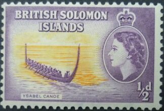 British Solomon IslandsSG082  ½d orange & purple 1956